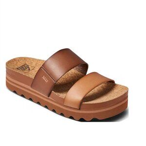 Reef Women's Cushion Bounce Vista Hi Two-Banded Platform Slides